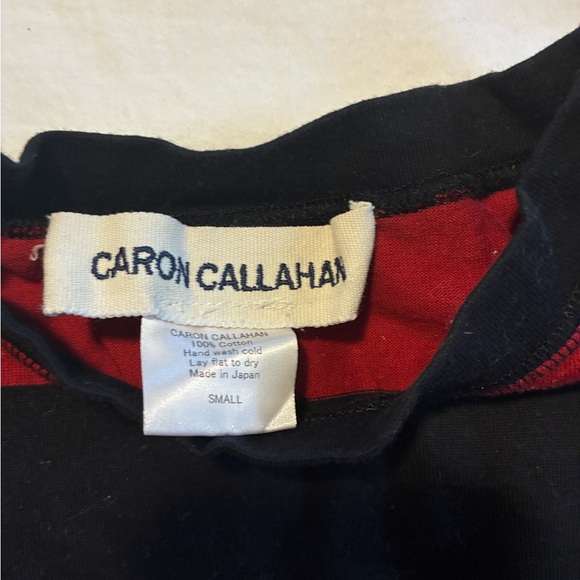 Caron Callahan Red and Black Striped T-Shirt - Picture 3 of 5